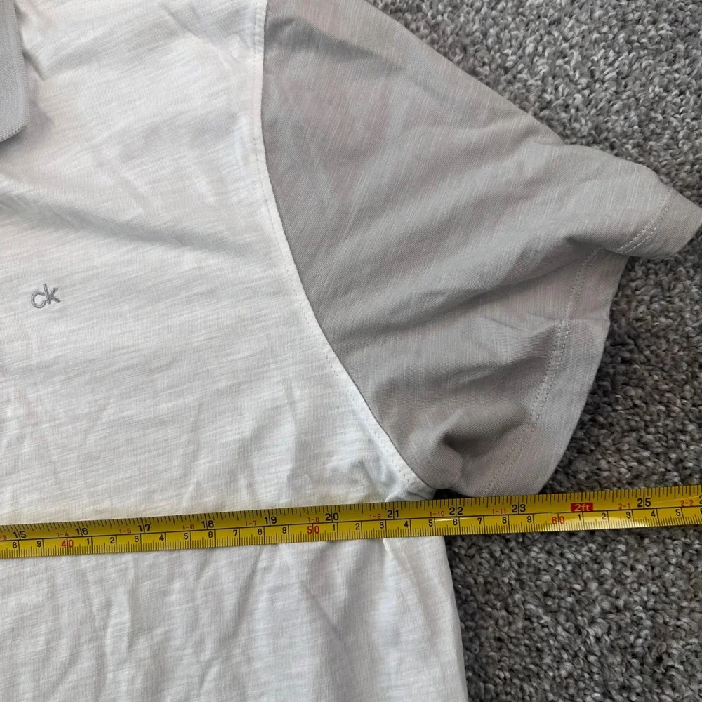 Calvin Klein Polo Shirt Mens XL Colorblock Short Logo Golf Summer Light FLAW